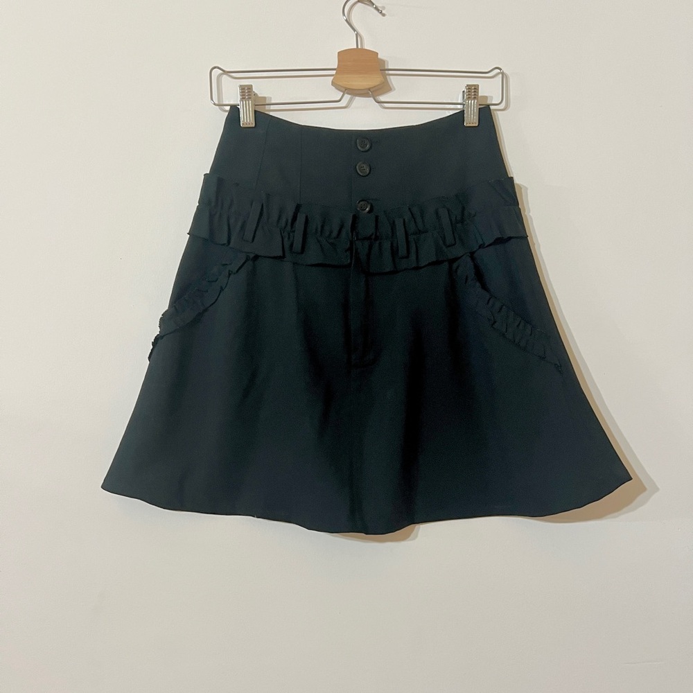 Marissa Webb - Black Ruffle Button Skirt